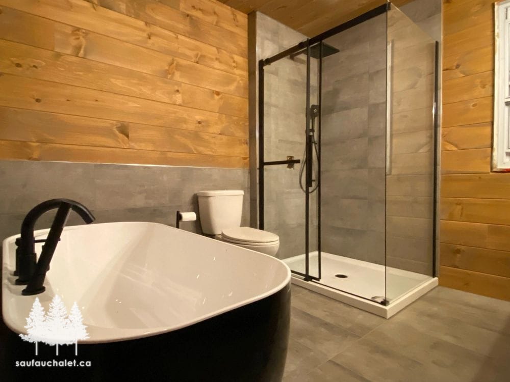 Salle de bain — chalet Le Héron, Mandeville